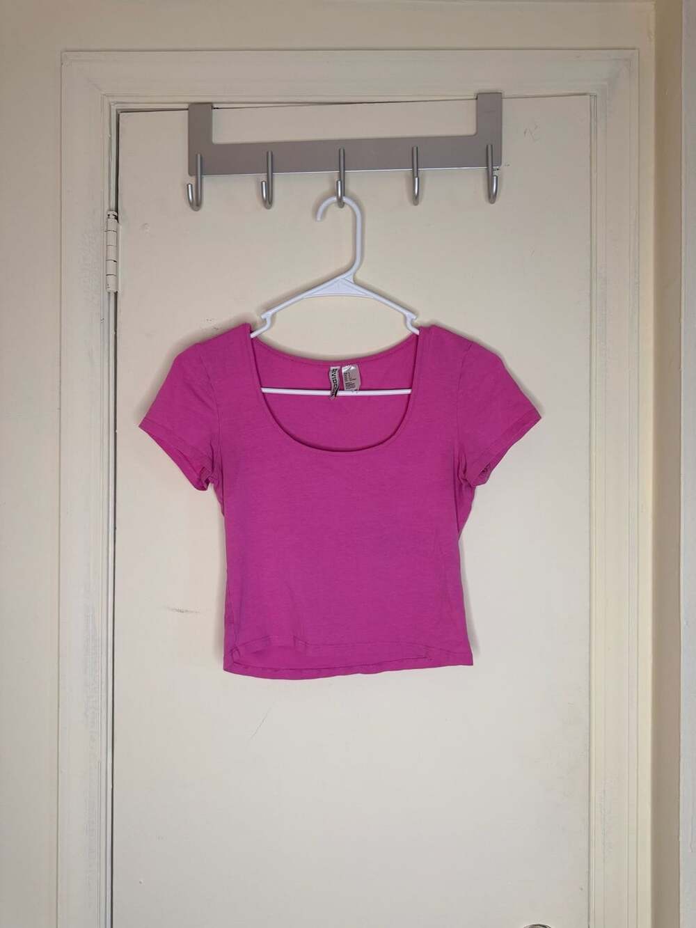 Divided H&M Pink Scoop Neck Crop Top